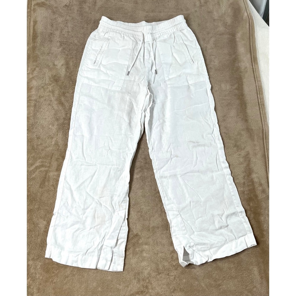 Athleta White Wide-Leg Drawstring Pants